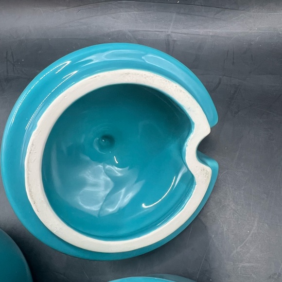 Turquoise Ceramic Sugar and Creamer Set - Picture 6 of 9